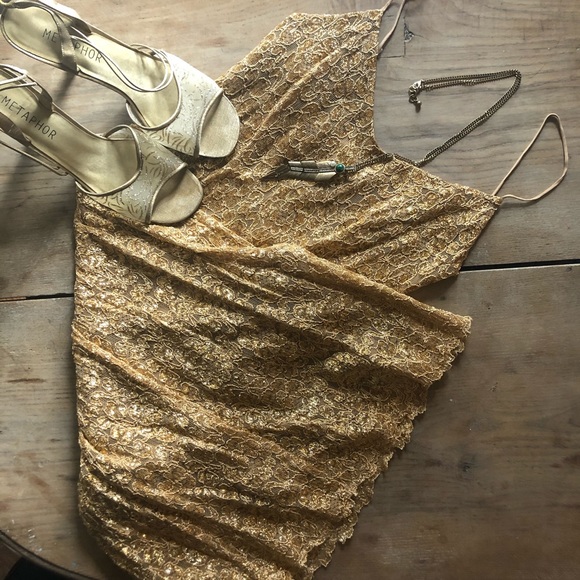 Betsey Johnson Dresses & Skirts - Vintage Couture! Betsey Johnson Gold Dress!